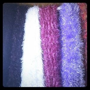 6 fuzzy scarves